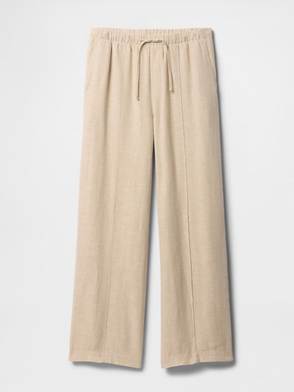 Gap Factory Mid Rise Linen-Blend Pull-On Wide-Leg Pants NWT Large